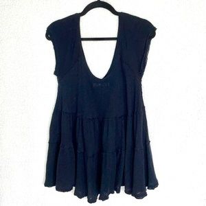 EUC Free People’s WeThe Free black peplum/babydoll-style, raw seams/hem